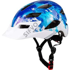 SIFVO Bērnu veloķivere zēniem un meitenēm 50-57 cm, bērnu veloķivere ar noņemamu aizsargu Bērnu ķivere Multisport ķivere bērniem droši un ērti 5-14 gadi