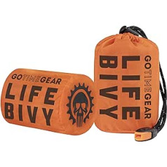 Go Time Gear Life Bivy avārijas guļammaiss, Thermal Bivvy — izmantojiet kā ārkārtas Bivy mugursomu, Survival guļammaiss, Mylar avārijas sega — Iekļauts auduma maiss ar izdzīvošanas svilpi + Paracord