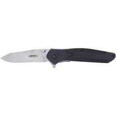 Joker JKR PRO10002 Pocket Knife with Storage Assisted Opening - 11.5 cm Long Black Fibre Handle and 8.5 cm Satin Blade - Includes Belt Clip - Total Length 20 cm