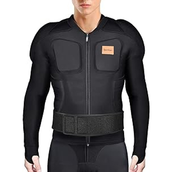 BenKen Skiing Body Short Protector Aizsargaprīkojuma paliktnis ar oderi Motora Krūšu plecu muguras aizsardzība Regulējama Jaka Sieviešu Vīriešu Ārējais materiāls Polsterēts