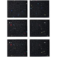 Nicoman 6 pack lieljaudas skrejceliņu fitnesa paklājiņš, augsta blīvuma grīdas paklāja aizsargs, neslīdošs triecienu absorbējošs 15 mm–10 cm x 10 cm Galaxy Black