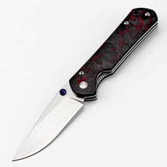 Joa Outdoor Knife Black Handle Knife Sharp Pocket Knife Folding Knife, Small Handy Hand Tools, Metal Hiking Knife Made of Carbon Fibre Handle Red