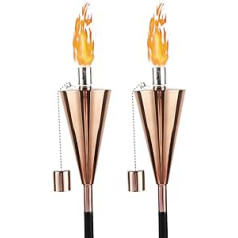 FAB BASED Pack of 2 Oil Torch Lamp Torches Citronella Torches Outdoor Mosquitoes Garden Outdoor Rose Golden