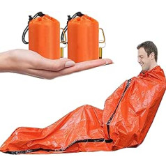 LZQpearl Survival Bivvy Bag, Emergency Sleeping Bag, Waterproof Emergency Blanket, Reusable PE Aluminium Foil for Outdoor Camping, Hiking, Fishing