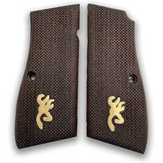 ZIB GRIPS Browning Hi Power Grips Wood, Browning Hi-Power koka rokturi 14, Browning Hi Power Empuñadura pistoles rokturis Roku darbs no riekstkoka Ars.030