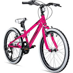 Bergsteiger Kansas 20, 24 Zoll Kinderfahrrad, geeignet für 6, 7, 8, 9, 10, 11 Jahre, Shimano 6 Gang-Schaltung, Mountainbike mit Weißwandbereifung, Jungen-Fahrrad, Mädchen-Fahrrad