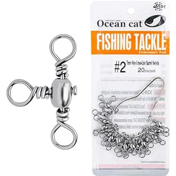 OCEAN CAT 40/60/80/100 gab. Trīsvirzienu grozāms TT pagrieziens Trīskāršās makšķerēšanas mucas grozāmie piederumi Aksesuāri Izmērs 2#4#6#8#10#