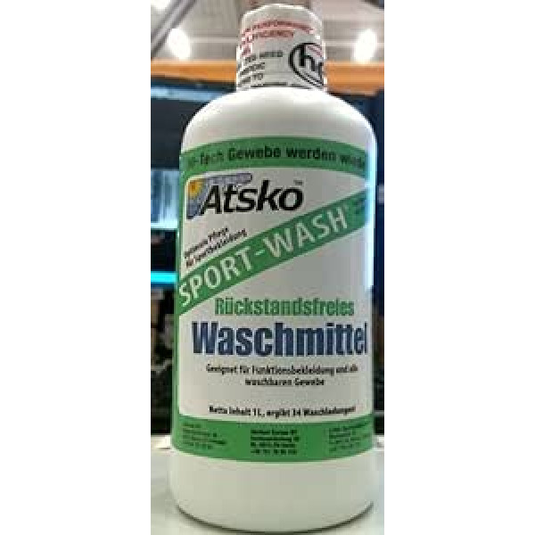 Sno Seal Sport Wash (Atsko) — āra sporta mazgāšanas līdzeklis funkcionālam apģērbam — The Classic — 1 litrs