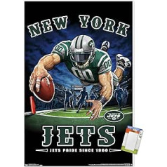 Trends International NFL New York Jets — End Zone 17 Wandposter, 37,4 x 56,8 cm, Premium plakātu un passepartout komplekts