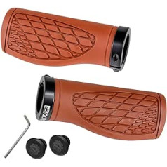 GORIX Bike Ergo Grips stieņa gala cikla bloķēšana kalnu velosipēda MTB stūrei [95 mm x 95 mm ・ 128 mm x 95 mm] (GX-AGOO) (brūns, 95 mm x 95 mm)