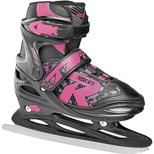 Roces Kinder Jokey Ice 2.0 Girl Verstellbarer Schlittschuh, Black-Fuchsia, 26-29