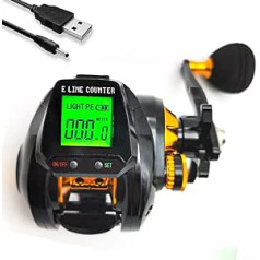 6.3:1 Digital Baitcasting Fishing Reel with Accurate Line Counter Large Display