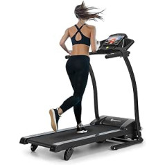 Capital Sports Pacemaker F100 Treadmill with 2.0 HP Motor Power, 40 x 110 cm (W x L) Running Surface, up to 12 km/h, LowNoise-FX Drive & AutoLubrication System, 3-Level InclineSystem, Tablet Holder, Black