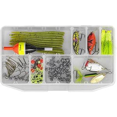 Tailored Fishing Set | Tackle Box with Tackle Included | Fishing Hook, Fishing Bobber | Starter Fishing Equipment and Accessories for Live Worms & Artificial Lures | Pliers Bait Spinners Spoon Bait Jigs Hooks