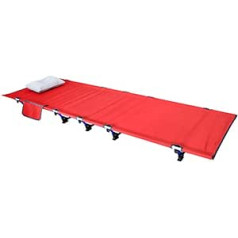 ChengBeautiful Folding Camping Bed Supports 150 kg Sleeping Bed Folding Storage Bed Outdoor Indoor 200 × 70 × 17 cm (Colour: Red, Size: 200 x 70 x 17 cm)