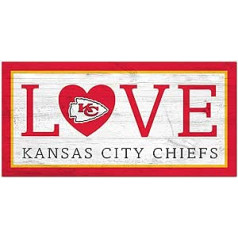 Fanu radījumi NFL Kanzassitijas Chiefs Unisex Kanzassitijas Chiefs Love Shield Team krāsa 6 x 12 cm