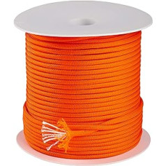 Trexi Paracord virve ar 250 kg pārbaudītu kravnesību, oriģināls 7 stieņu serdeņi, US MIL-SPEC 5040-H Type III, 100 m spole, 550 vads, izpletņa aukla, oranža, 100 m