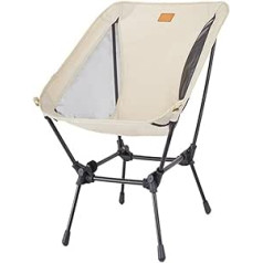 Tables and Chairs Removable Portable Folding Moon Chair, Outdoor Camping Chair, Beach Fishing Chair, Ultralight, for Travel, Hiking, Picnic, Adjustable Seat (Colour: Khaki)