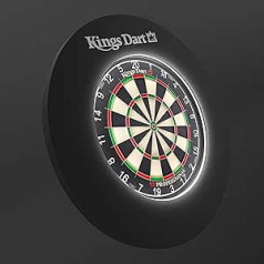 „Kings Dart LED Dart Surround“, vientisas XL kolekcijos žiedas su 194 šviesos diodais gaudymo žiede, suderinamas su standartinėmis smiginio lentomis, vidinis skersmuo 45,1 cm, putplastis EVA, yra 3 spalvų