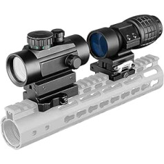 ACEXIER 1 x 40 Rifle Scope Tactical Red Dot Rifle Scope Hunting Holographic Green Point Sight 3 x Magnifying Glass Combination