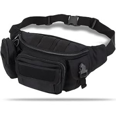 Vidukļa soma Bum Bag Belt Bag - jostas soma Sports vīriešiem un sievietēm 4 rāvējslēdzēju kabatas Sporta jostas soma skriešanai Fitness Skriešanai pārgājieni Makšķerēšanai, melna