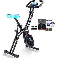 ANCHEER APP Control F-Bike, Foldable Fitness Bike, Fitness Bike, Bicycle Trainer for Home, Home Trainer with 10 Levels Adjustable Magnetic Resistance and Comfortable Seat