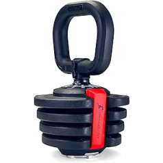 Homeology ELEMENT10 Home Fitness Kettlebell reguliuojamas juodos ir raudonos spalvos nuo 1 kg iki 10 kg treniruočių svoriai