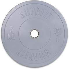 Suprfit krāsas bufera plāksnes - gumijotas un amortizējošas svaru plāksnes svara treniņiem, svars: 5-50 kg, viens vai pāris, 50 mm turētājs, diametrs: 450 mm amortizējošas