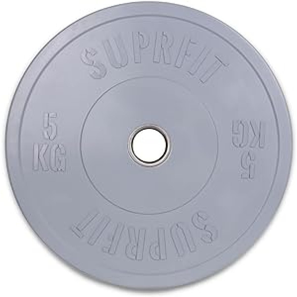 Suprfit krāsas bufera plāksnes - gumijotas un amortizējošas svaru plāksnes svara treniņiem, svars: 5-50 kg, viens vai pāris, 50 mm turētājs, diametrs: 450 mm amortizējošas