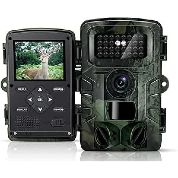 HAZA Wildlife Camera, 36MP HD Wildlife Camera 2,0 collu LCD ekrāns ar video Wildlife Camera ar kustības sensoru Night Vision Outdoor Photo Traps Kamera Dzīvnieku ierakstīšana Dzīvnieku novērošanas kamera