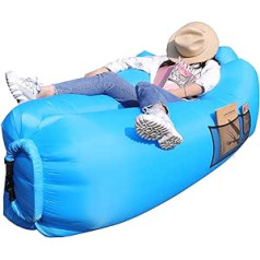 AngLink Air Sofa, 2022 Cushion Design Waterproof Inflatable Sofa Air Lounger with 2 Air Inlets Laybag Outdoor Sofa with Carry Bag for Camping Chair, Park, Beach, Backyard