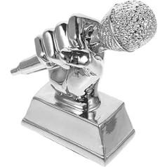 Tofficu Golden Microphone Trophy personalizēta Grammy trofeja Helovīna trofeja karaoke lūpu sinhronizācijas cīņām