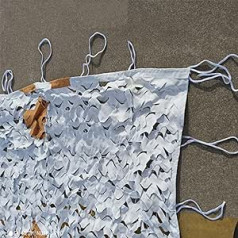 YHBZ White Camouflage Net, 3 x 1.5 m, 2 x 4 m, 6 x 5 m, Army Blind Nets, Sun Protection Net, UV-resistant, Durable 300D Oxford Fabric, for Military Decoration, Shading Net, 8 x 9 m (26.2 x 30 ft)