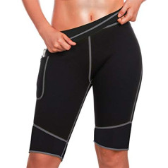 CHUMIAN Sieviešu svara zaudēšanas pirts Īsas sporta bikses ar augstu vidukli Neoprēna treniņu bikses Legingi Vingrošanas zāle Thermal Sweat Fitnesa bikses Vēdera kontrolei ķermeņa veidotājs