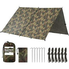 Bearhard Wasserdicht Camping Tarp Zeltplanen, Ultraleicht Multifunktionales UV Schutz Sonnensegel Zelt, ideal für Camping, Wandern, Picknick, Outdoor Aktivitäten