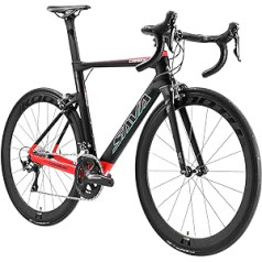 Savadeck, Phantom 3.0 oglekļa šķiedras šosejas velosipēds, 700C, pilna oglekļa velosipēds ar Shimano Ultegra R8000, 22 ātrumi, pārnesumu grupa, kontinentālās riepas un Fizik segli