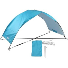 Sand Beach Tent Awning, Polyester Silver Coating Double Folding Portable Outdoor Sun Protection Practical Sand Beach Tent Awning for Beach Holidays