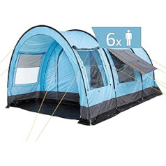 CampFeuer Zelt Relax6 für 6 Personen | Variables Tunnelzelt mit großem Vorraum, 5000 mm Wassersäule | Abtrennbare Schlafkabine | Gruppenzelt, Campingzelt, Familienzelt