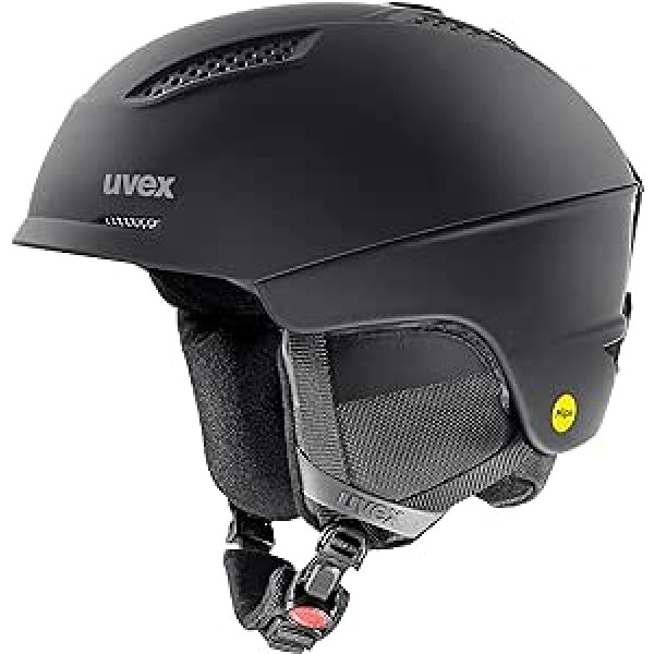 Uvex Ultra MIPS slēpošanas ķivere vīriešiem un sievietēm MIPS sistēma Individuāla izmēra regulēšana All Black Matt 59-61 cm