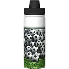 DEHIWI Green Football Field sporta ūdens pudele 510 ml izolēta nerūsējošā tērauda ūdensnecaurlaidīga ūdens pudele ceļojumu sporta zāles birojam