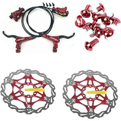SUMC Zoom hidrauliskās disku bremzes kalnu velosipēdu komplekti MTB komplekts priekšā un aizmugurē ar peldošu diska rotoru 160 mm un sarkanām skrūvēm