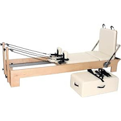 Yogistar Pilates Reformer Maple Short Leg (yra sėdimoji dėžė ir šokinėjimo lenta) – kremas