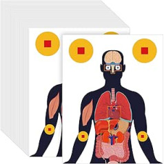 Aizraujošs iepakojums, kurā ir 50 medicīniski izstrādāti šaušanas mērķi cilvēka anatomiskā silueta šaušanas diapazona mērķi 3D viscerālais dizains Dzīves lieluma cilvēka siluets ar sarkanu atzīmi