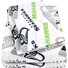 Sweet Home Collection NFL plakana palaga oficiāli licencēta luksusa mīksta plakana un spilvendrāna futbola sporta gultas veļas komplekts Team Printed Seattle Seahawks