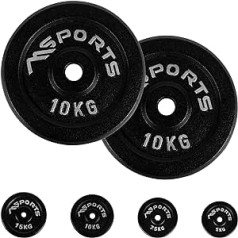 MSports profesionālu svaru šķīvju pāris, izgatavoti no 100% čuguna, 5-30 kg hanteles