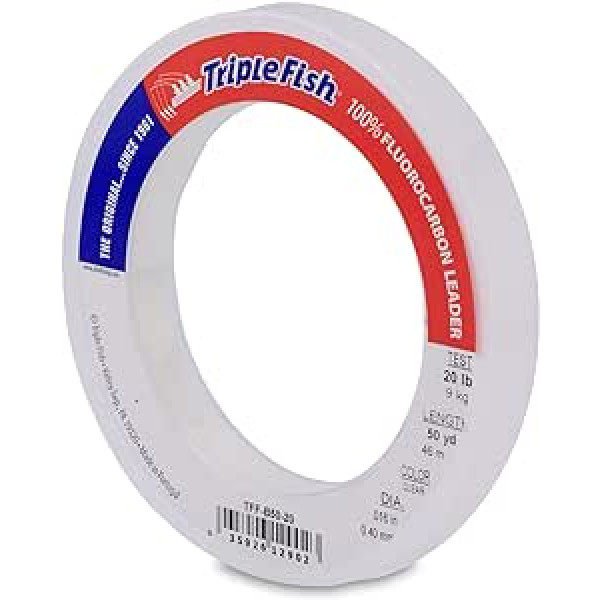 Triple Fish 20 lb test Fluorocarbon Fishing Line Leader