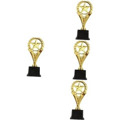 Toddmomy Pack of 4 Game Trophy Futbols Dāvanu balvas par Futbola trofejām Zelta balvas Trofejas Kauss Metāla spēļu trofejas Trofejas Kauss Plastmasas Bērnu Lauks Zēns Meitene