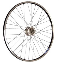 Taylor Wheels 26 collu velosipēda priekšējais ritenis ZAC19 ar rumbas dinamo melns/sudrabs