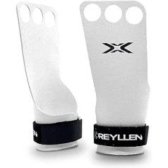 Reyllen® Panda X trīsvirzienu vingrošanas rokturi - krosfitam, svarcelšanai, spēka celšanai, WOD, fitnesam, pievilkšanai, vingrošanai, muskuļu palielināšanai, plaukstu aizsardzībai, roku aizsargiem vīriešiem un sievietēm