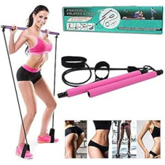 Xuers Pilates Bar Kit für Home Gym Workout, tragbares Übungsband mit Fußschlaufe, Yoga Pilates Stick Übungsstange für Indoor Yoga Muskel Stretch Körperform für Damen Herren